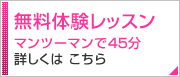 無料体験レッスン マンツーマンで４５分 詳しくは こちら